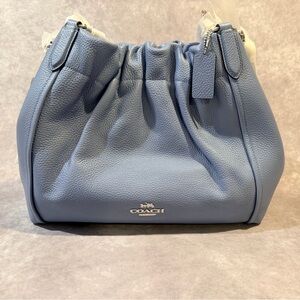 ✨ NWT Coach Maya Shoulder Bag | Pebbled Leather | Light Blue